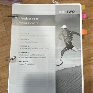 Unit 2 ONLY of Motor Learning and Control